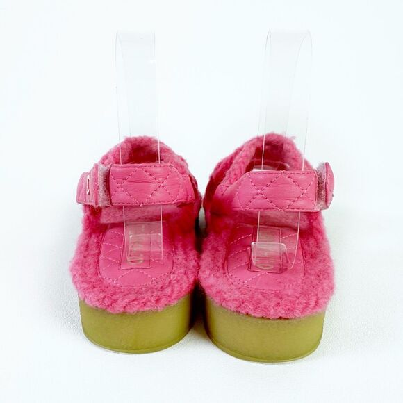 CHANEL Pink Rope CC Dad Sandals Size 37 Open Toe Gladiator Slingback Fuzzy - Picture 8 of 13